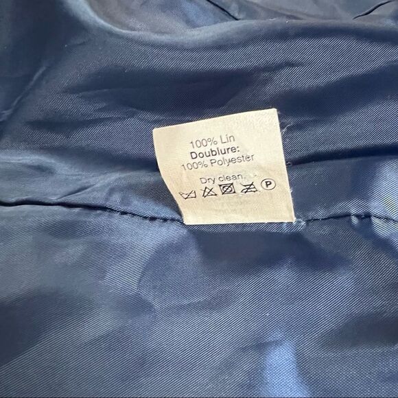 EUC✨J Crew 100% Linen Navy Blue Blazer 4 - Picture 7 of 8